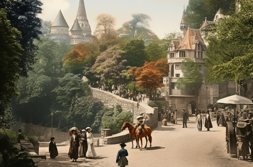 une image d'un parc au 18eme siécle, de Paris 75019