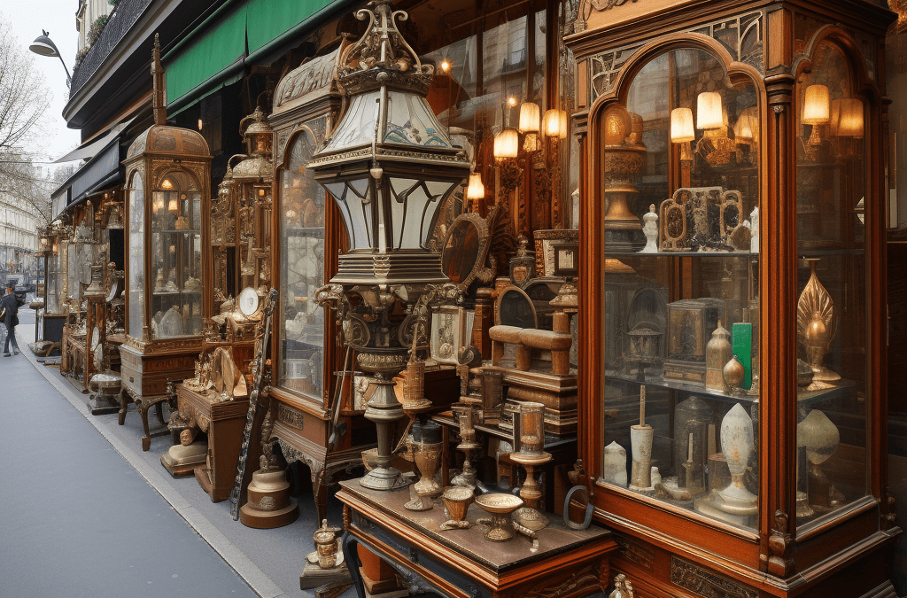 Antiquites dans les quartiers historiques de Paris